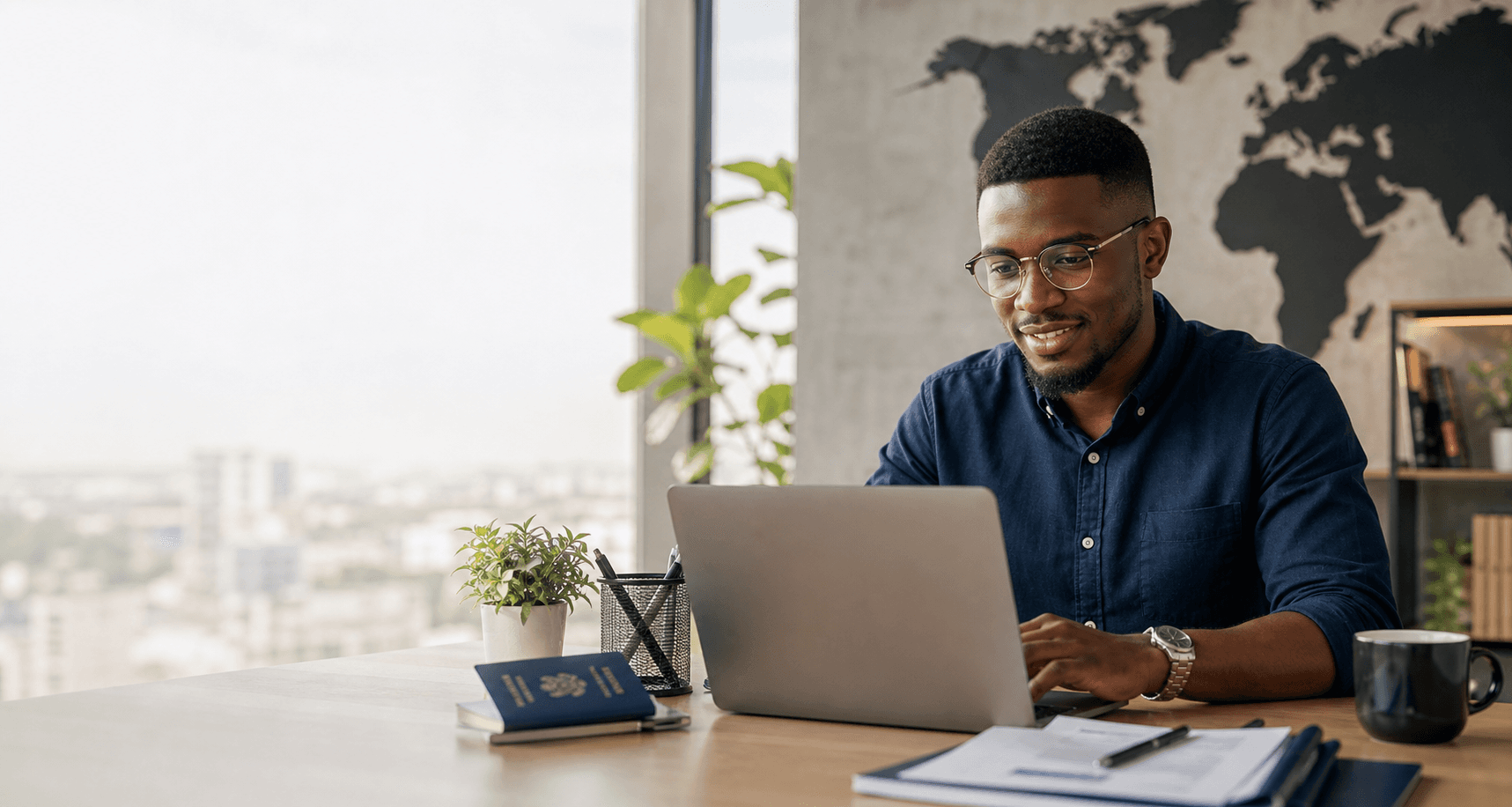 African professional using AutoApply OS for global career mobility.